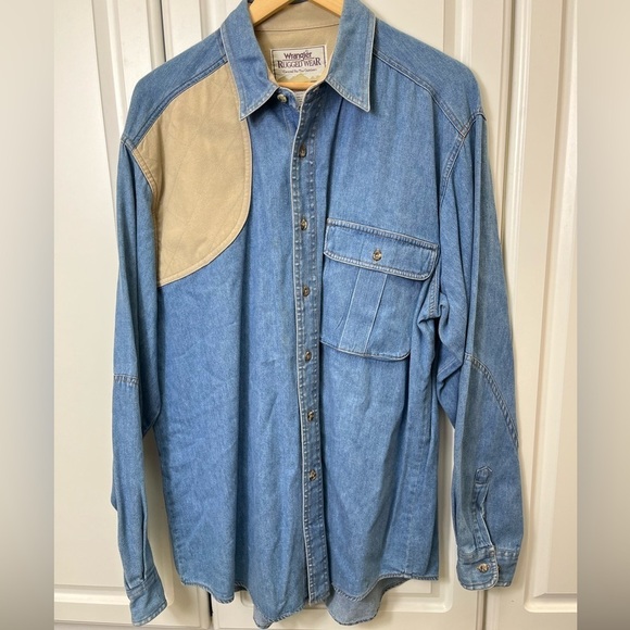 Wrangler Rugged Wear Mens Long Sleeve Button Down - Picture 3 of 6